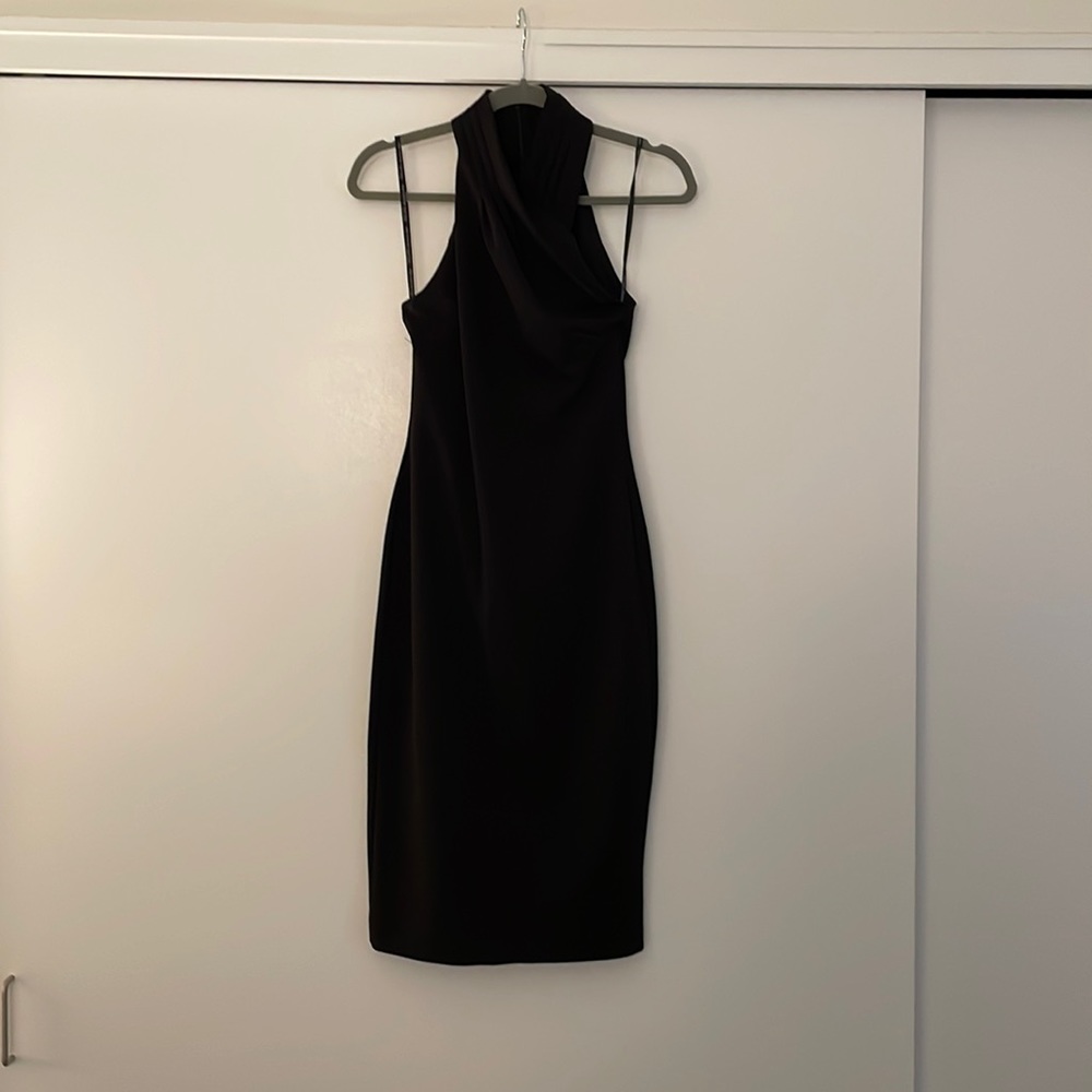 Rachel Roy Halter Sheath Dress (black, sz xs)